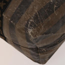 FENDI Pecan Bag Enamel PVC 3Set Brown Black Auth sw1354-8