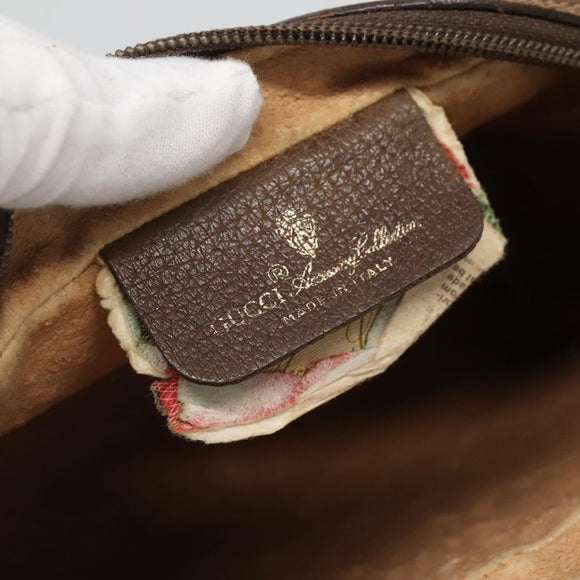 GUCCI GG Supreme Web Sherry Line Bag PVC Beige Brown 89 01 012 Auth sw1358