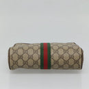 GUCCI GG Supreme Web Sherry Line Bag PVC Beige Brown 89 01 012 Auth sw1358-7