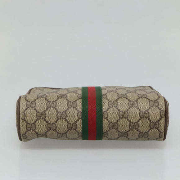 GUCCI GG Supreme Web Sherry Line Bag PVC Beige Brown 89 01 012 Auth sw1358