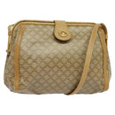 CELINE Macadam Canvas Shoulder Bag PVC Beige Gold Auth sw1359-1
