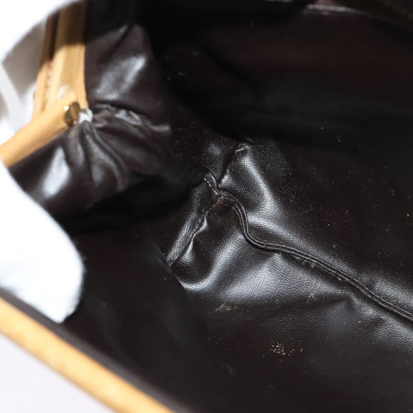 CELINE Macadam Canvas Shoulder Bag PVC Beige Gold Auth sw1359