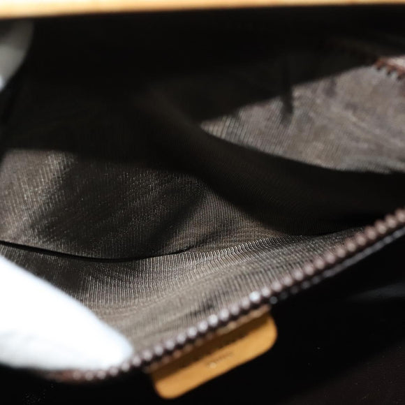 CELINE Macadam Canvas Shoulder Bag PVC Beige Gold Auth sw1359