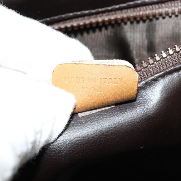 CELINE Macadam Canvas Shoulder Bag PVC Beige Gold Auth sw1359