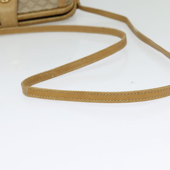 CELINE Macadam Canvas Shoulder Bag PVC Beige Gold Auth sw1359