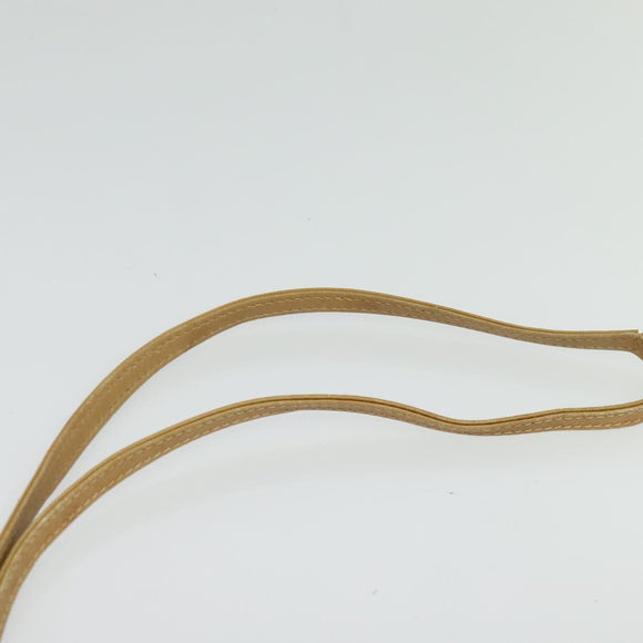 CELINE Macadam Canvas Shoulder Bag PVC Beige Gold Auth sw1359