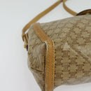 CELINE Macadam Canvas Shoulder Bag PVC Beige Gold Auth sw1359-9