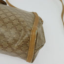 CELINE Macadam Canvas Shoulder Bag PVC Beige Gold Auth sw1359-15