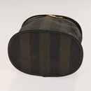 FENDI Pecan Hand Bag Nylon Canvas 5 Set Black Brown Auth sw1363-15