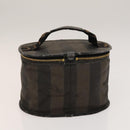 FENDI Pecan Hand Bag Nylon Canvas 5 Set Black Brown Auth sw1363-18