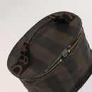 FENDI Pecan Hand Bag Nylon Canvas 5 Set Black Brown Auth sw1363-19