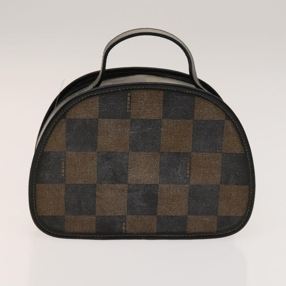 FENDI Pecan Hand Bag Nylon Canvas 5 Set Black Brown Auth sw1363