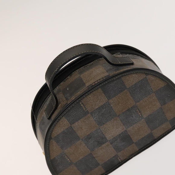 FENDI Pecan Hand Bag Nylon Canvas 5 Set Black Brown Auth sw1363