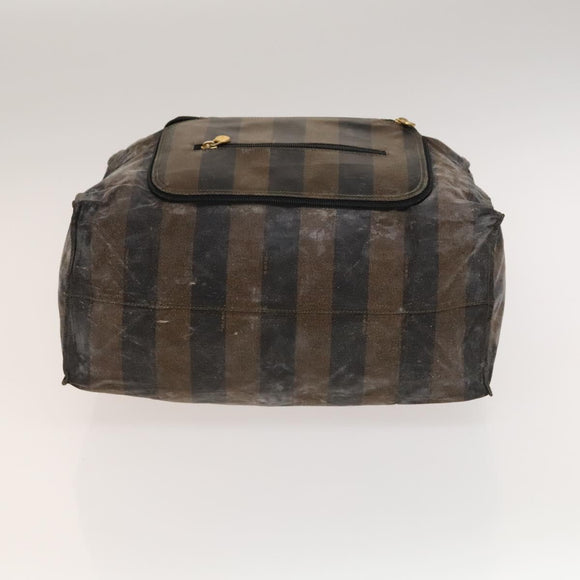 FENDI Pecan Hand Bag Nylon Canvas 5 Set Black Brown Auth sw1363