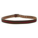 GUCCI Web Sherry Line Belt Leather 40.2"" Brown Red Green 368189 Auth sw1375-2