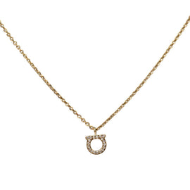 Salvatore Ferragamo Gancini Necklace metal Gold Tone Auth sw1386M