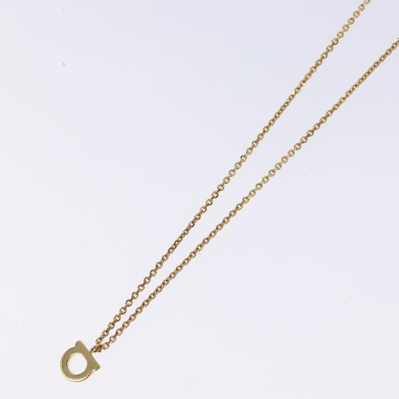 Salvatore Ferragamo Gancini Necklace metal Gold Tone Auth sw1386M