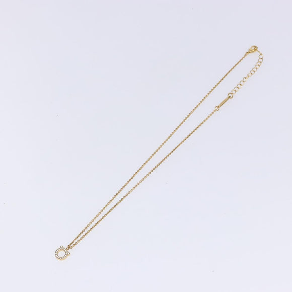 Salvatore Ferragamo Gancini Necklace metal Gold Tone Auth sw1386M