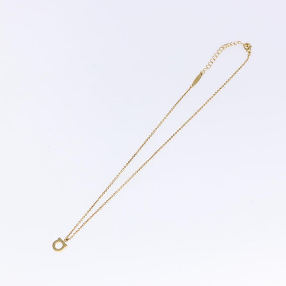 Salvatore Ferragamo Gancini Necklace metal Gold Tone Auth sw1386M