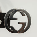 GUCCI Web Sherry Line Belt Leather 37"" Red Green 114984 Auth sw1387-5