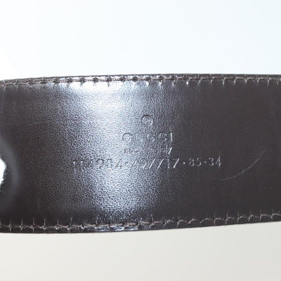 GUCCI Web Sherry Line Belt Leather 37"" Red Green 114984 Auth sw1387