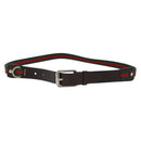 GUCCI Web Sherry Line Belt Leather 40.2"" Black Red Green Auth sw1390-1