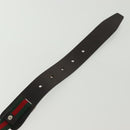 GUCCI Web Sherry Line Belt Leather 40.2"" Black Red Green Auth sw1390-8