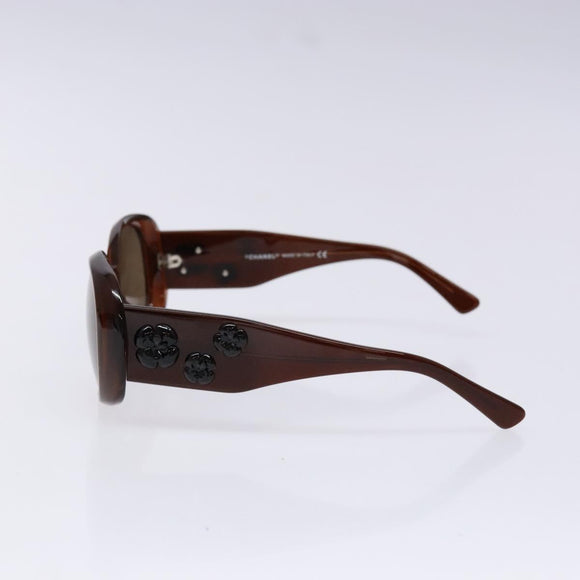 CHANEL Sunglasses plastic Brown CC Auth sw1391