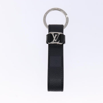 LOUIS VUITTON Damier Graphite LV Dragonne Key Ring M62706 LV Auth sw1392M - 0