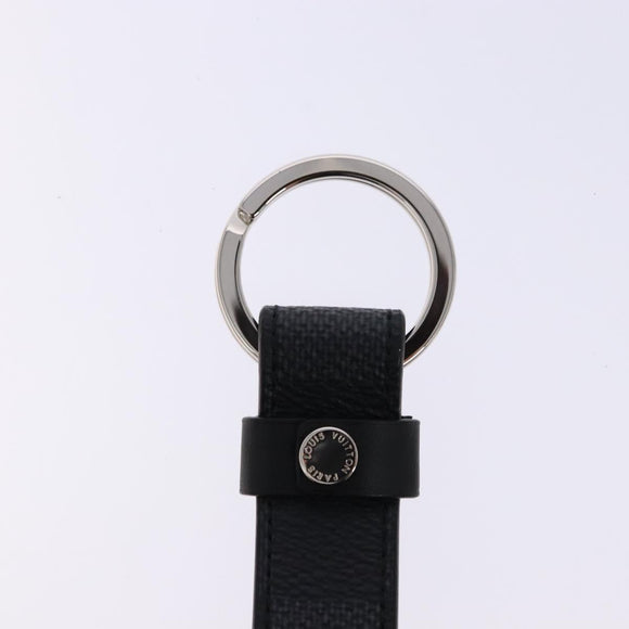 LOUIS VUITTON Damier Graphite LV Dragonne Key Ring M62706 LV Auth sw1392M