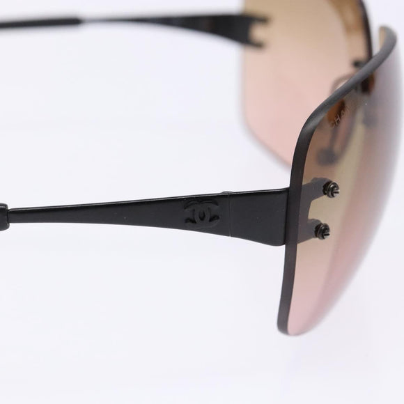 CHANEL Sunglasses plastic Brown CC Auth sw1401