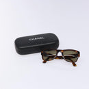 CHANEL Sunglasses plastic Brown CC Auth sw1403-11