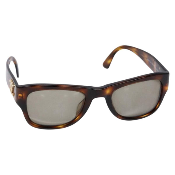CHANEL Sunglasses plastic Brown CC Auth sw1403