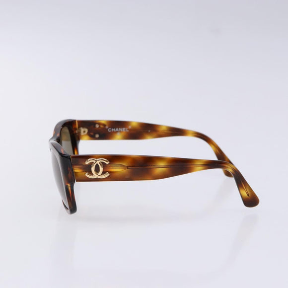 CHANEL Sunglasses plastic Brown CC Auth sw1403