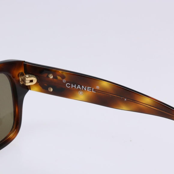 CHANEL Sunglasses plastic Brown CC Auth sw1403