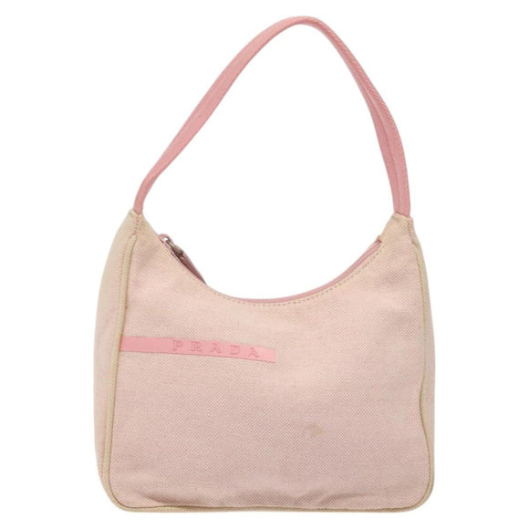 PRADA Sports Mini Hobo Hand Bag Canvas Pink Auth sw141
