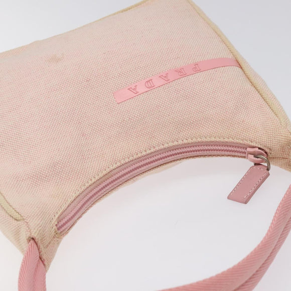 PRADA Sports Mini Hobo Hand Bag Canvas Pink Auth sw141