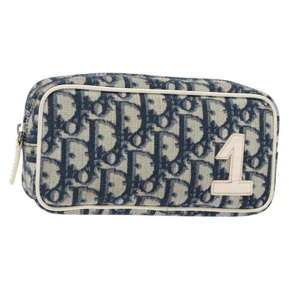 Christian Dior Trotter Canvas Pouch Navy Auth sw1422
