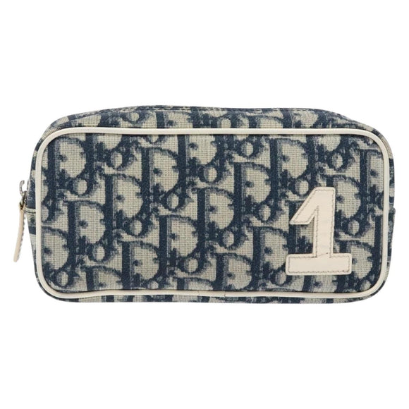 Christian Dior Trotter Canvas Pouch Navy Auth sw1422