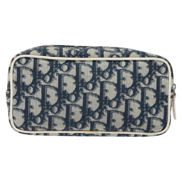 Christian Dior Trotter Canvas Pouch Navy Auth sw1422