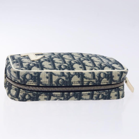 Christian Dior Trotter Canvas Pouch Navy Auth sw1422