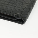 BOTTEGA VENETA INTRECCIATO Wallet Leather Gray Auth sw1423-16