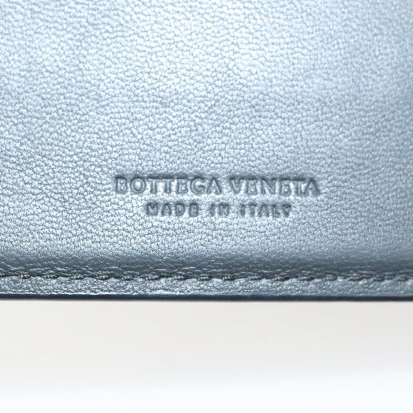 BOTTEGA VENETA INTRECCIATO Wallet Leather Gray Auth sw1423