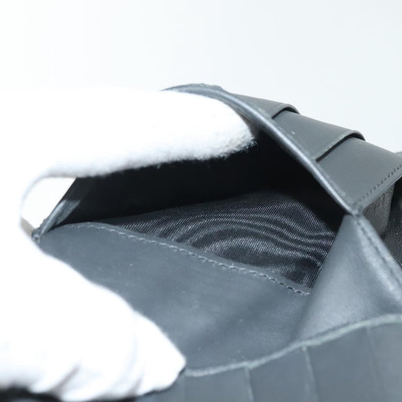 BOTTEGA VENETA INTRECCIATO Wallet Leather Gray Auth sw1423