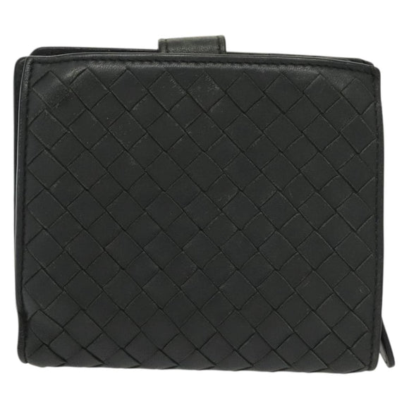BOTTEGA VENETA INTRECCIATO Wallet Leather Gray Auth sw1423