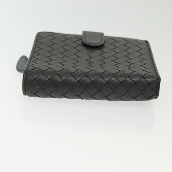 BOTTEGA VENETA INTRECCIATO Wallet Leather Gray Auth sw1423