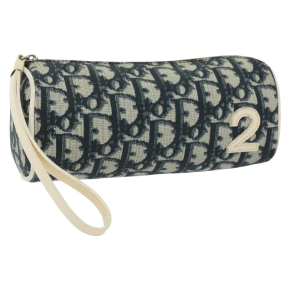 Christian Dior Trotter Canvas Pouch Navy Auth sw1424