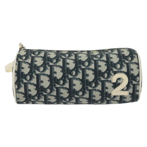 Christian Dior Trotter Canvas Pouch Navy Auth sw1424