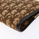 Christian Dior Trotter Canvas Pouch Brown Gold Auth sw1425-15