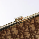 Christian Dior Trotter Canvas Pouch Brown Gold Auth sw1425-8